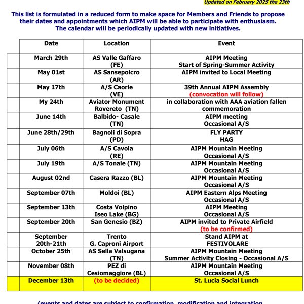 Association Activity Program 2025